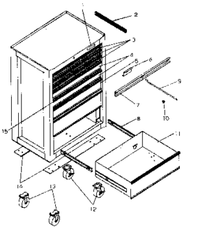 Cabinet Parts Diagram and Parts List for 706619491  Craftsman Tool Stand & Cart
