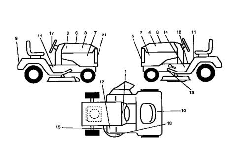 Decals Diagram and Parts List for 917258472  Craftsman Lawn Tractor