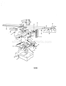 Jointer Diagram and Parts List for 351206512  Craftsman Planer Jointer