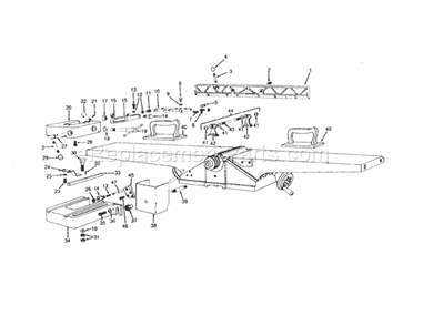 Fence Diagram and Parts List for 351206512  Craftsman Planer Jointer