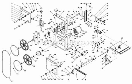 Band Saw Diagram and Parts List for 351214000  Craftsman Band Saw