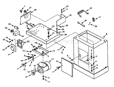 Cabinet Diagram and Parts List for 351215120  Craftsman Sander Polisher