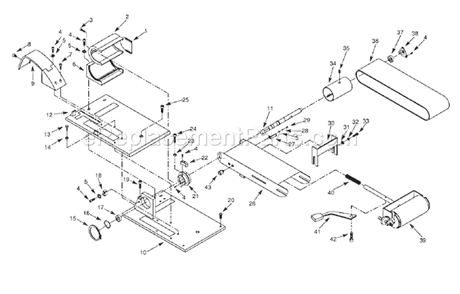 Belt Section Diagram and Parts List for 351215141  Craftsman Sander Polisher