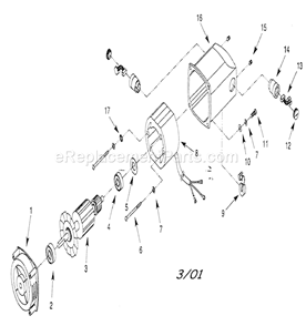 Cabinet Parts Diagram and Parts List for 351217680  Craftsman Planer Jointer