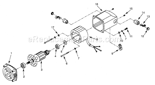 Motor Diagram and Parts List for 351217880  Craftsman Planer Jointer