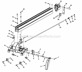 Rip Fence Diagram and Parts List for 351218330  Craftsman Table Saw