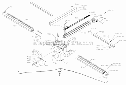 Fence Assy Diagram and Parts List for 351221140  Craftsman Table Saw