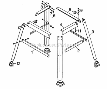 Stand Diagram and Parts List for 351224000  Craftsman Band Saw