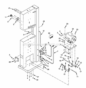Motor Assy Diagram and Parts List for 351224501  Craftsman Band Saw