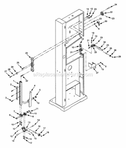 Blade Guides Diagram and Parts List for 351224501  Craftsman Band Saw
