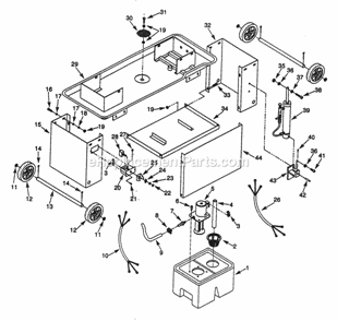 Base Assy Diagram and Parts List for 351226121  Craftsman Band Saw