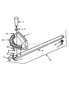 Miter Gauge Diagram and Parts List for 351226521  Craftsman Table Saw