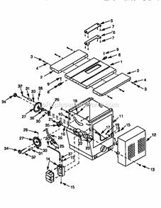 Table And Base Diagram and Parts List for 351226521  Craftsman Table Saw