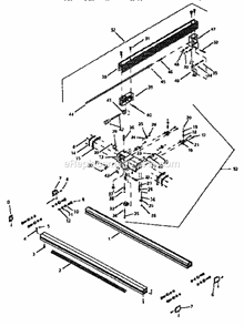 Rip Fence Assembly Diagram and Parts List for 351226521  Craftsman Table Saw