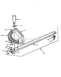 Miter Gauge Diagram and Parts List for 35122654  Craftsman Table Saw