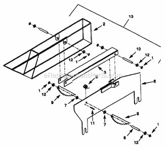 Blade Guard Diagram and Parts List for 351226920  Craftsman Table Saw