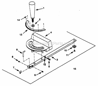 Miter Gauge Diagram and Parts List for 351226940  Craftsman Table Saw