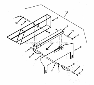 Blade Guard Diagram and Parts List for 351228020  Craftsman Table Saw