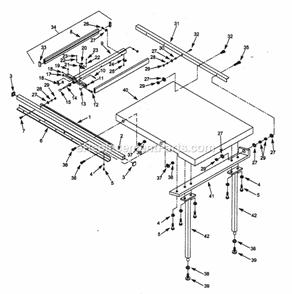 Rip Fence Diagram and Parts List for 351228020  Craftsman Table Saw