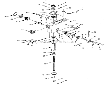 Lower Head Diagram and Parts List for 351229350  Craftsman Drill Press