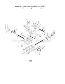 Cross Vise Diagram and Parts List for 351240890  Craftsman Vise