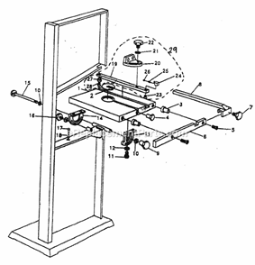 Talbe Assy Diagram and Parts List for 35124392  Craftsman Reciprocating Saw