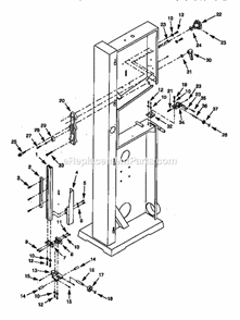 Guide Bar Assembly Diagram and Parts List for 351243931  Craftsman Band Saw
