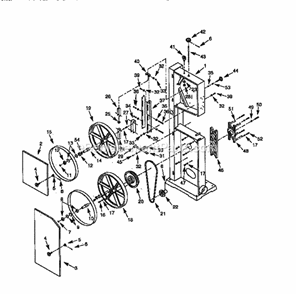 Blade Drive Diagram and Parts List for 351243961  Craftsman Band Saw