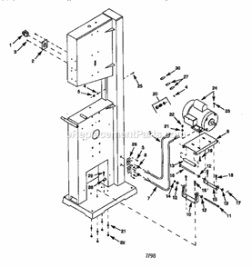 Motor Diagram and Parts List for 351243971  Craftsman Band Saw