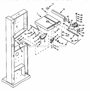 Table Diagram and Parts List for 351243971  Craftsman Band Saw