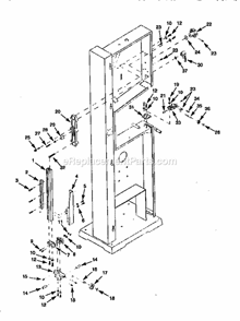 Blade Guides Diagram and Parts List for 351243981  Craftsman Band Saw