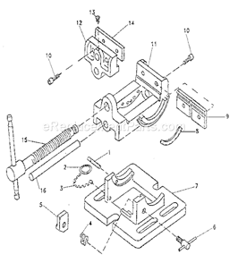 Unit Parts Diagram and Parts List for 35125264  Craftsman Vise