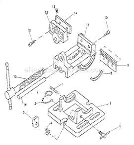 Unit Parts Diagram and Parts List for 35125265  Craftsman Vise