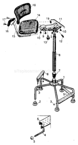 Unit Parts Diagram and Parts List for 35165581  Craftsman Workbench