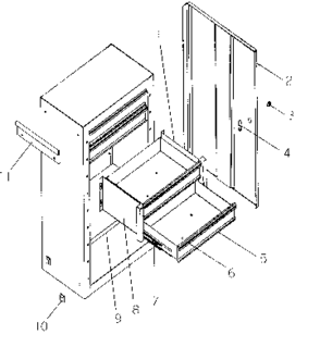 Cabinet Parts Diagram and Parts List for 706619221  Craftsman Tool Stand & Cart