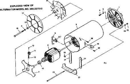 Part Location Diagram of KK-44961 Craftsman Stator assembly