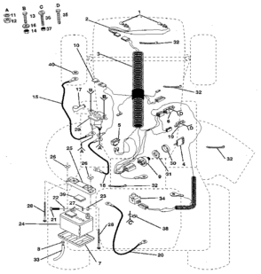 Electrical Diagram and Parts List for 917255510  Craftsman Lawn Tractor