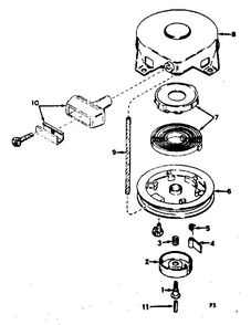 Rewind Starter Assembly Diagram and Parts List for 21759432  Craftsman Engine