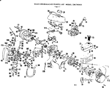 Sears Brushwacker Diagram and Parts List for 234795453  Craftsman Trimmer