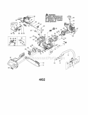 Bar / Chain / Handle / Flywheel Diagram and Parts List for 358348220  Craftsman Chainsaw