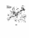 Clutch Assembly Diagram and Parts List for 358350270  Craftsman Chainsaw