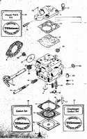 Carburetor Diagram and Parts List for 358350830  Craftsman Chainsaw