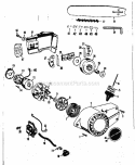 Flywheel Assembly Diagram and Parts List for 358350852  Craftsman Chainsaw