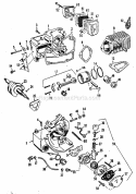 Pump Assembly Diagram and Parts List for 358350960  Craftsman Chainsaw