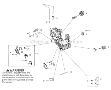 ChassisOil_Pump Diagram and Parts List for 358350982  Craftsman Chainsaw