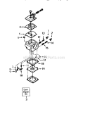 Carburetor Diagram and Parts List for 358351041  Craftsman Chainsaw