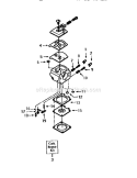 Carburetor Diagram and Parts List for 358351061  Craftsman Chainsaw