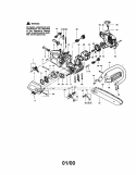 Chainsaw Diagram and Parts List for 358351460  Craftsman Chainsaw