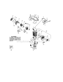Cylinder / Crankshaft Diagram and Parts List for 358351610  Craftsman Chainsaw