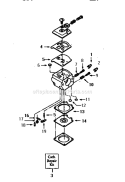 Carburetor Assembly Diagram and Parts List for 358352160  Craftsman Chainsaw